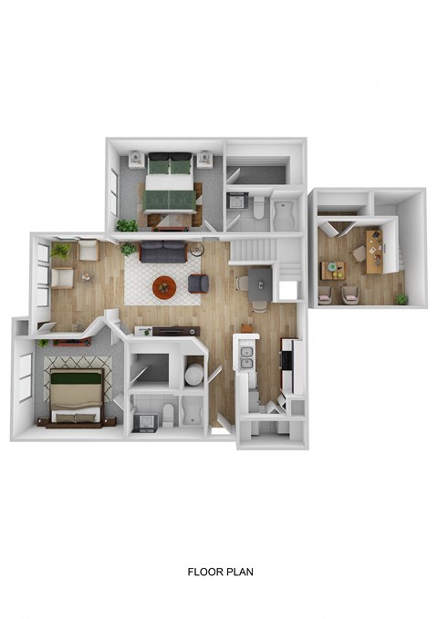 bedroom floor plan an in 3d